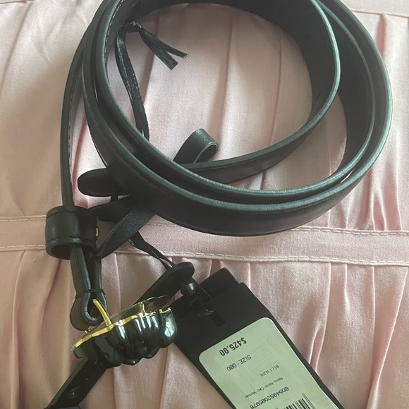 Versace La Medusa Calfskin Women Leather Belt Skinny In Matte Black Size 80/32 - Picture 4 of 7